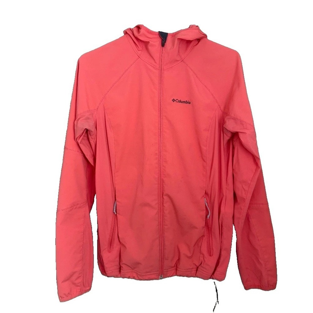 Columbia Coral Omni-Shield Hooded Rain Jacket Size M Windbreaker Outdoor FLAWS